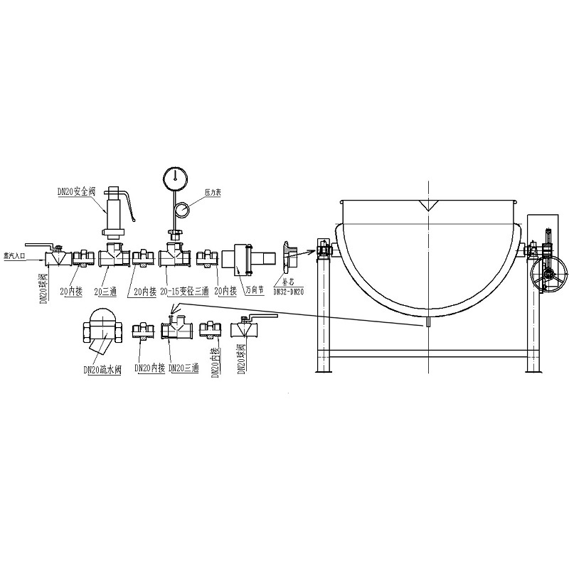 蒸汽夾層鍋如何安裝